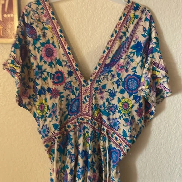 TDDPSHOP Brand Free People look a like very flowy maxi dress Sz L - Picture 2 of 4
